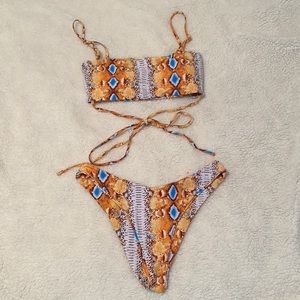 Snake print bathing suit